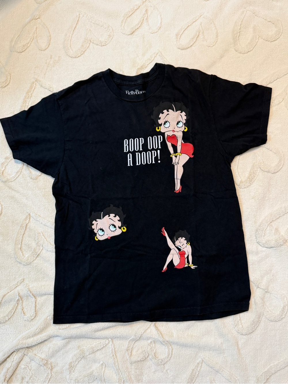 Betty Boop Licensed Vintage Large Boop-oop-a-Doop Black T-shirt Tee Size L